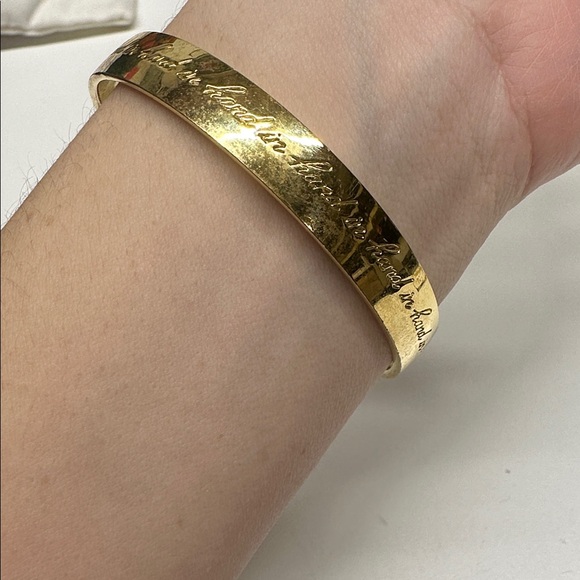 Kate Spade New York Hand In Hand Strength In Numbers Bangle Bracelet 14K Gold - Picture 4 of 8